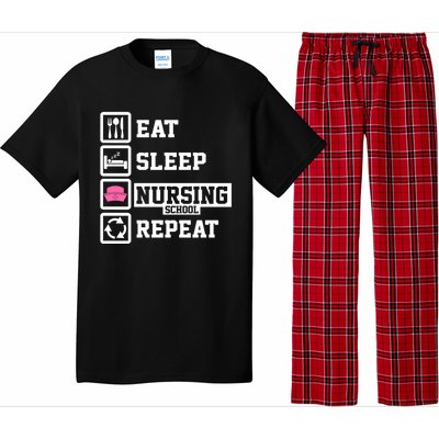 Eat Sleep Nursing School Repeat Funny Nursing School Gift Pajama Set