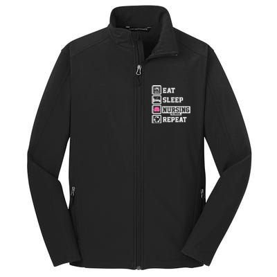 Eat Sleep Nursing School Repeat Funny Nursing School Gift Core Soft Shell Jacket