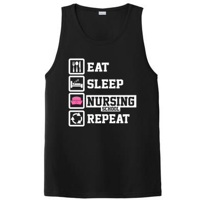 Eat Sleep Nursing School Repeat Funny Nursing School Gift PosiCharge Competitor Tank