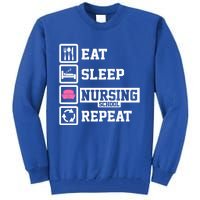 Eat Sleep Nursing School Repeat Funny Nursing School Gift Tall Sweatshirt