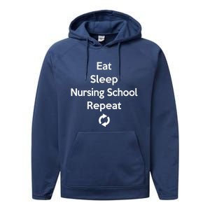 Eat Sleep Nursing School Repeat Cute Student Gift Performance Fleece Hoodie