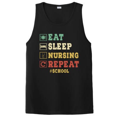 Eat Sleep Nursing School Repeat Funny School Nurse Gift PosiCharge Competitor Tank