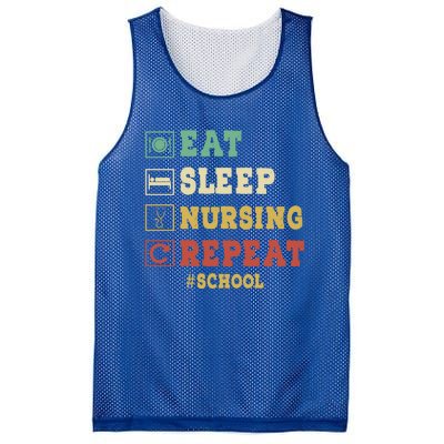 Eat Sleep Nursing School Repeat Funny School Nurse Gift Mesh Reversible Basketball Jersey Tank