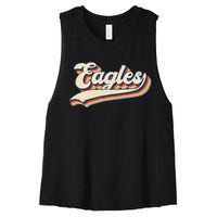 Eagles Sports Name Women's Racerback Cropped Tank