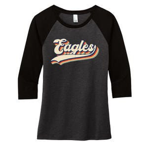 Eagles Sports Name Women's Tri-Blend 3/4-Sleeve Raglan Shirt