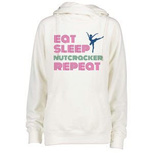 Eat Sleep Nutcracker Repeat Ballet Perforce Funny Gift Womens Funnel Neck Pullover Hood