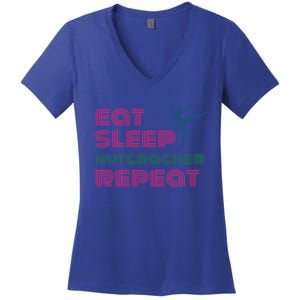 Eat Sleep Nutcracker Repeat Ballet Perforce Funny Gift Women's V-Neck T-Shirt