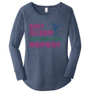 Eat Sleep Nutcracker Repeat Ballet Perforce Funny Gift Women's Perfect Tri Tunic Long Sleeve Shirt