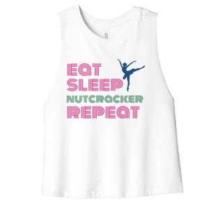 Eat Sleep Nutcracker Repeat Ballet Perforce Funny Gift Women's Racerback Cropped Tank