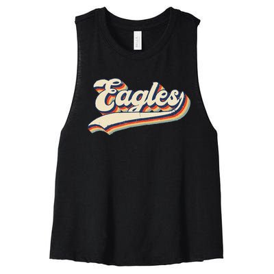 Eagles Sports Name Vintage Women's Racerback Cropped Tank