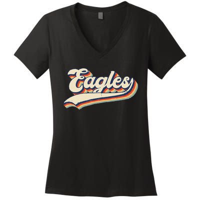 Eagles Sports Name Vintage Women's V-Neck T-Shirt