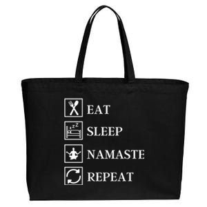 Eat Sleep Namaste Repeat Funny Yoga Gym Workout Meditation Funny Gift Cotton Canvas Jumbo Tote