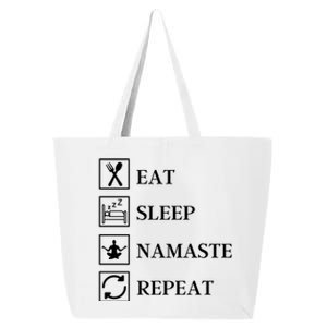 Eat Sleep Namaste Repeat Funny Yoga Gym Workout Meditation Funny Gift 25L Jumbo Tote