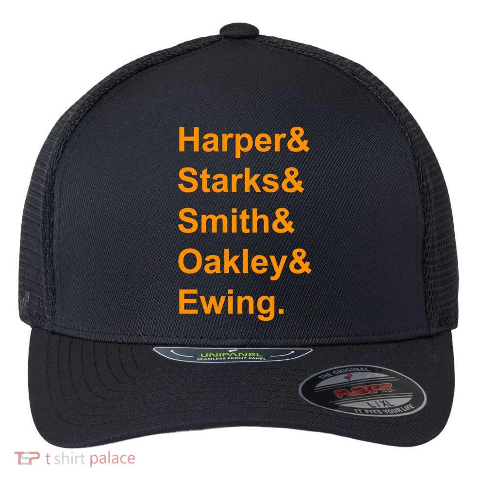 Ewing Starks Oakley Smith Harper Team Funny Name Basketball Fan Flexfit Unipanel Trucker Cap