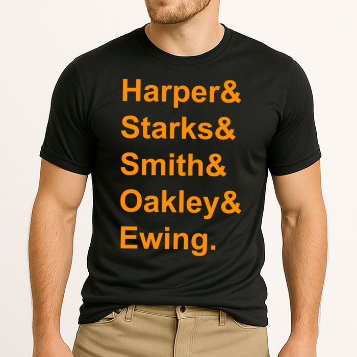 Ewing Starks Oakley Smith Harper Team Funny Name Basketball Fan Cooling Performance Crew T-Shirt