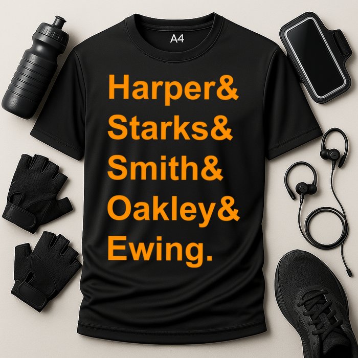 Ewing Starks Oakley Smith Harper Team Funny Name Basketball Fan Cooling Performance Crew T-Shirt
