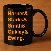 Ewing Starks Oakley Smith Harper Team Funny Name Basketball Fan 11oz C Handle Ceramic Mug