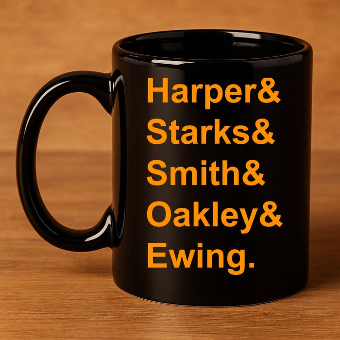Ewing Starks Oakley Smith Harper Team Funny Name Basketball Fan 11oz C Handle Ceramic Mug