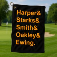 Ewing Starks Oakley Smith Harper Team Funny Name Basketball Fan Golf Towel
