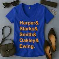 Ewing Starks Oakley Smith Harper Team Funny Name Basketball Fan Women's V-Neck T-Shirt