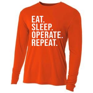 Eat Sleep Operate Repeat Scrub Tech Operating Room Nurse Gift Cooling Performance Long Sleeve Crew