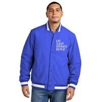 Eat Sleep Operate Repeat Scrub Tech Operating Room Nurse Gift Insulated Varsity Jacket