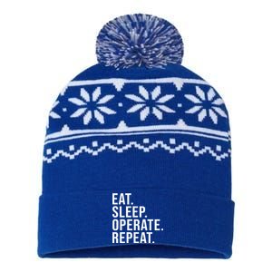 Eat Sleep Operate Repeat Scrub Tech Operating Room Nurse Gift USA-Made Snowflake Beanie