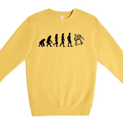 Evolution Skateboarding Ollie Fs 180 Kickflip Heelflip Gift Premium Crewneck Sweatshirt