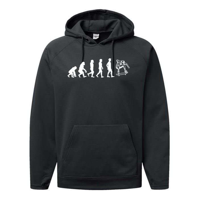 Evolution Skateboarding Ollie Fs 180 Kickflip Heelflip Gift Performance Fleece Hoodie