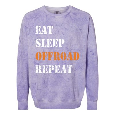 Eat Sleep Offroad Repeat 4x4 Allgiftwheel Gift Colorblast Crewneck Sweatshirt