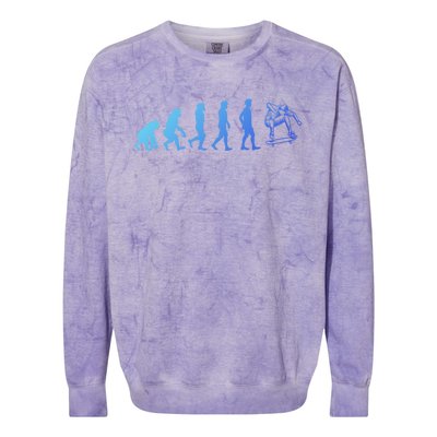 Evolution Skateboarding Ollie Fs 180 Kickflip Heelflip Gift Colorblast Crewneck Sweatshirt