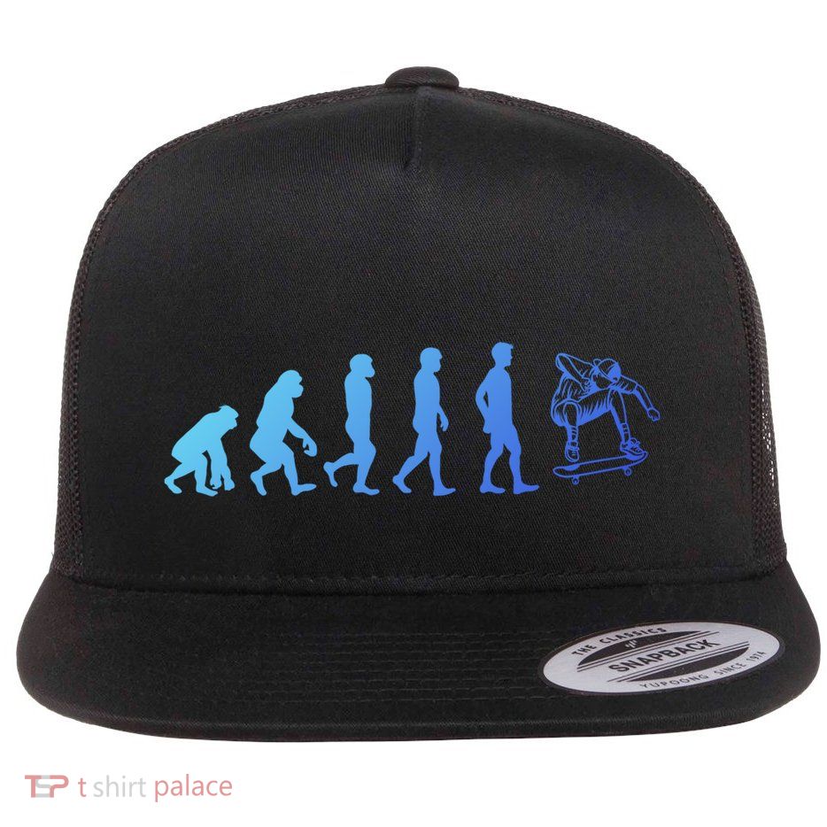 Evolution Skateboarding Ollie Fs 180 Kickflip Heelflip Gift Flat Bill Trucker Hat