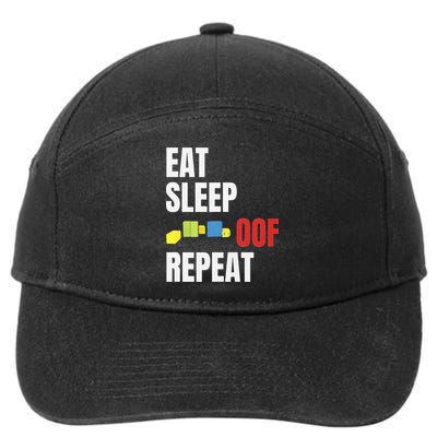 Eat Sleep Oof Repeat Funny Meme Gamers Gift Idea 7-Panel Snapback Hat