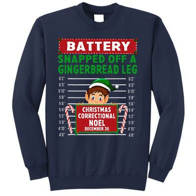 Elf Snapped Off A Gingerbread Leg North Pole Correctional Sweatshirt