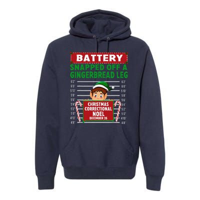 Elf Snapped Off A Gingerbread Leg North Pole Correctional Premium Hoodie