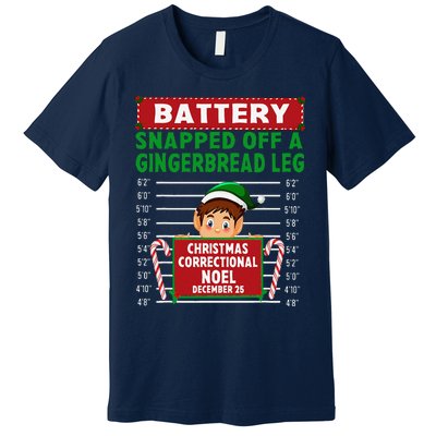 Elf Snapped Off A Gingerbread Leg North Pole Correctional Premium T-Shirt