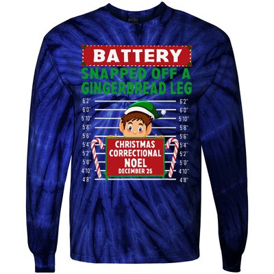 Elf Snapped Off A Gingerbread Leg North Pole Correctional Tie-Dye Long Sleeve Shirt