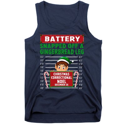 Elf Snapped Off A Gingerbread Leg North Pole Correctional Tank Top