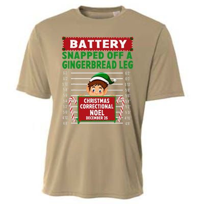 Elf Snapped Off A Gingerbread Leg North Pole Correctional Cooling Performance Crew T-Shirt