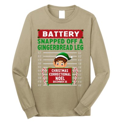 Elf Snapped Off A Gingerbread Leg North Pole Correctional Long Sleeve Shirt