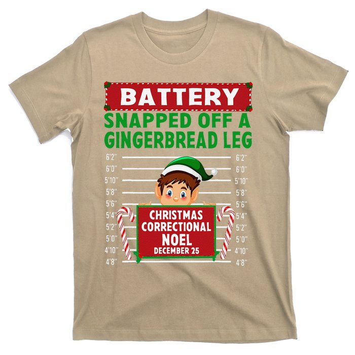 Elf Snapped Off A Gingerbread Leg North Pole Correctional T-Shirt