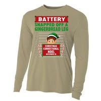 Elf Snapped Off A Gingerbread Leg North Pole Correctional Cooling Performance Long Sleeve Crew