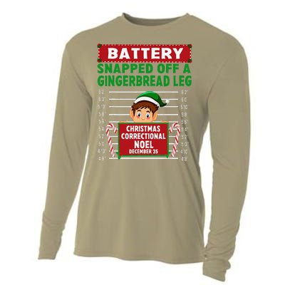 Elf Snapped Off A Gingerbread Leg North Pole Correctional Cooling Performance Long Sleeve Crew