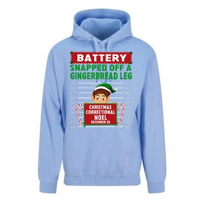 Elf Snapped Off A Gingerbread Leg North Pole Correctional Unisex Surf Hoodie