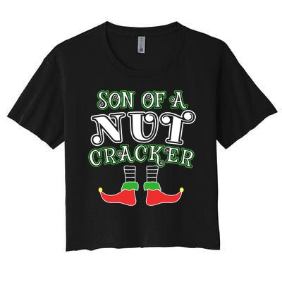 Elf Son Of A Nutcracker Women's Crop Top Tee