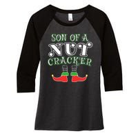 Elf Son Of A Nutcracker Women's Tri-Blend 3/4-Sleeve Raglan Shirt