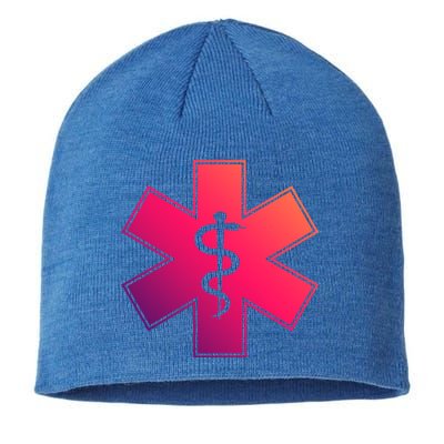 Emt Star Of Life Ems First Responder Emts Gift Sustainable Beanie