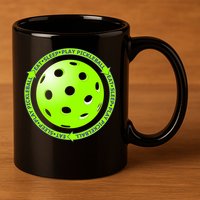 Eat Sleep Pickleball Circle | Fun Pickleball | Green Pickleball 11oz C Handle Ceramic Mug