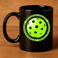 Eat Sleep Pickleball Circle | Fun Pickleball | Green Pickleball 11oz C Handle Ceramic Mug