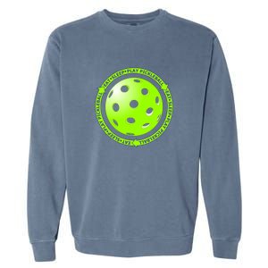 Eat Sleep Pickleball Circle | Fun Pickleball | Green Pickleball Garment-Dyed Sweatshirt